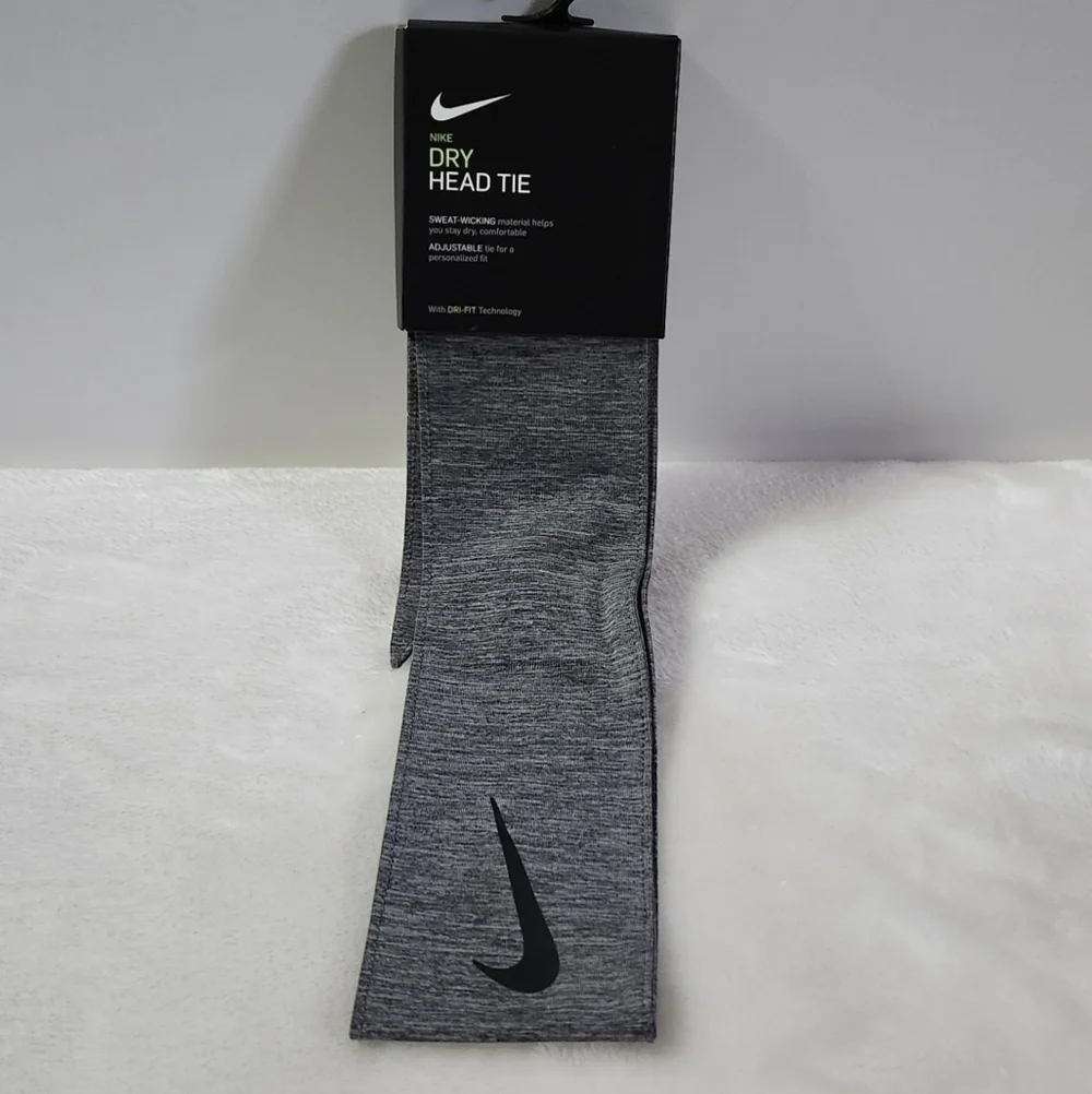 Nwt Nike Dry Dri-Fit Heathered Gray Head Tie Unisex